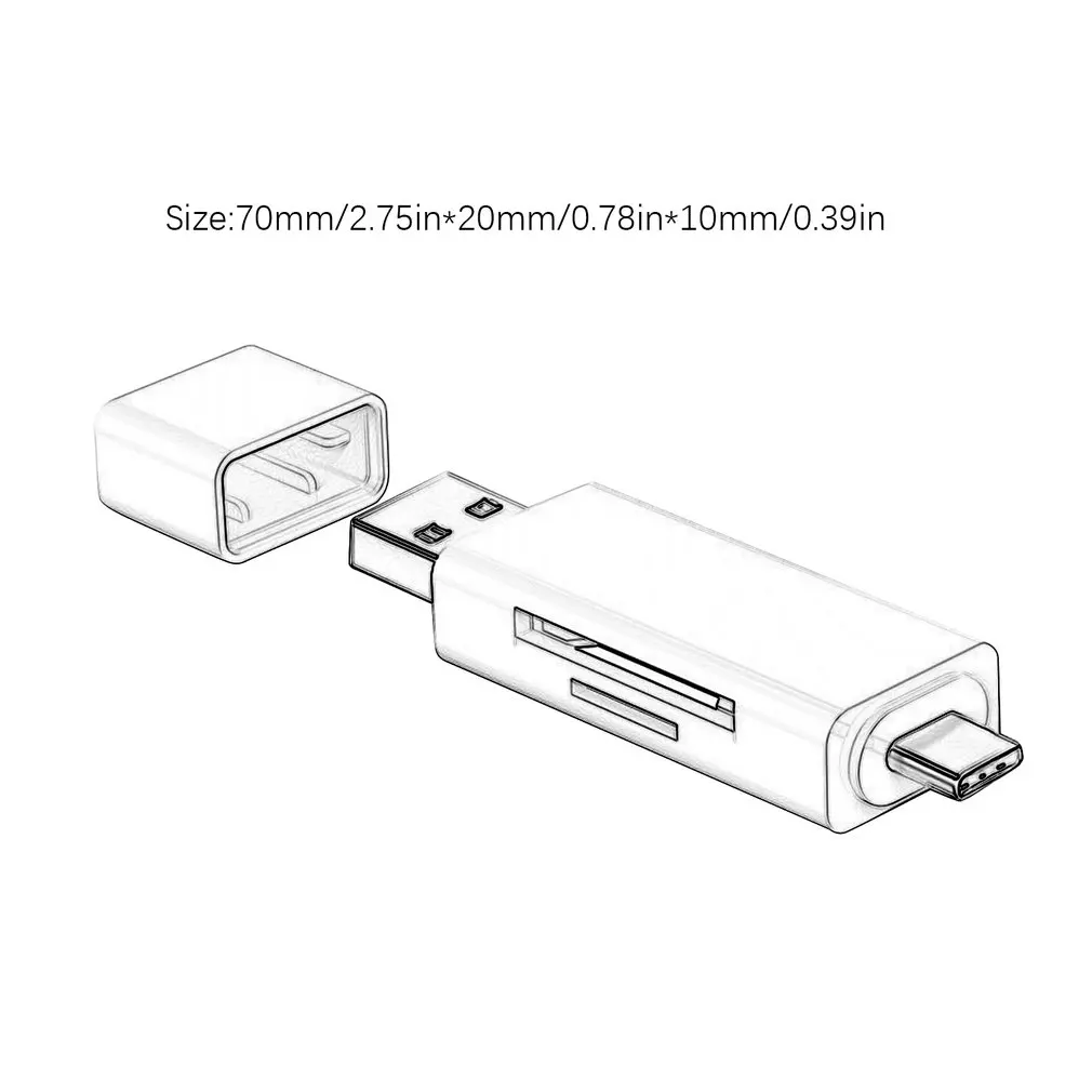 Кард-ридер USB 3,0 OTG Micro usb type C кард-ридер Lector S-D кард-ридер для Micro TF usb type-C кард-ридер