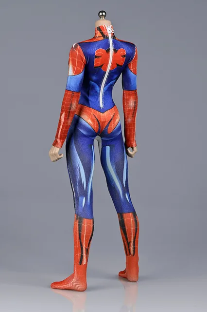 6 Colors 1/6 Scale Female Soldier High Stretch/Delicate Black Spider Girl Knitted Fabric One-Piece Tights Stretch 3D Printing 4