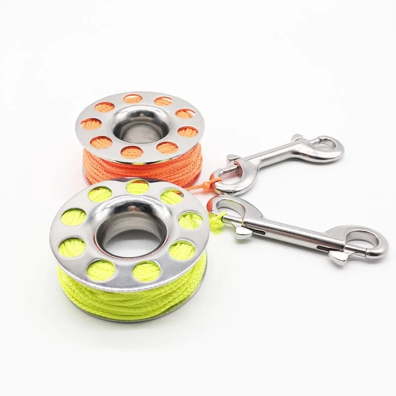 

TSMC 316 stainless steel Diving Spool Finger Reel with Tangle-free Line Snap Bolt 22m 75ft - 30m 100ft Dive Underwater Fishing