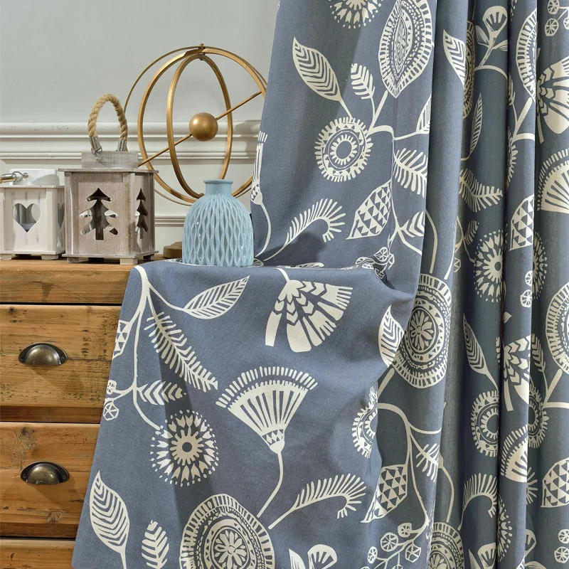 

Modern High-quality Plain Color Simple Polyester-cotton Printing Semi-shading Curtains for Living Dining Room Bedroom.