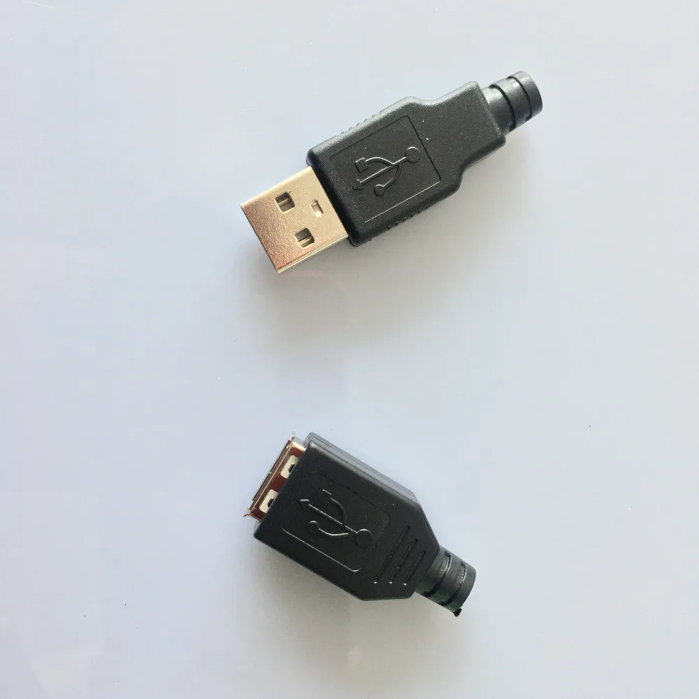 

10pcs USB2.0 Male Female Connectors Plug Socket YT2151 Welding Data OTG Line Connector DIY Assemble Parts Drop Shipping