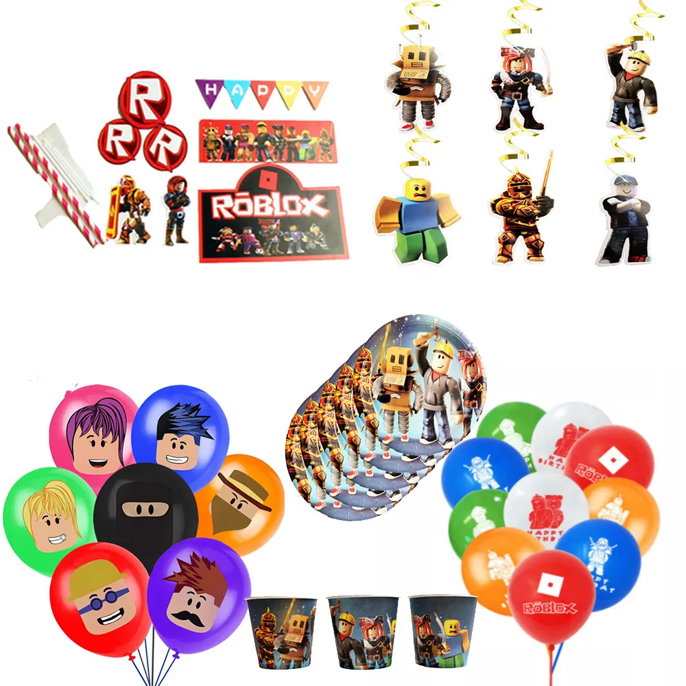 Скатерть ROBLOX вечерние настольное украшение аниме фигурка кошки робот-игра