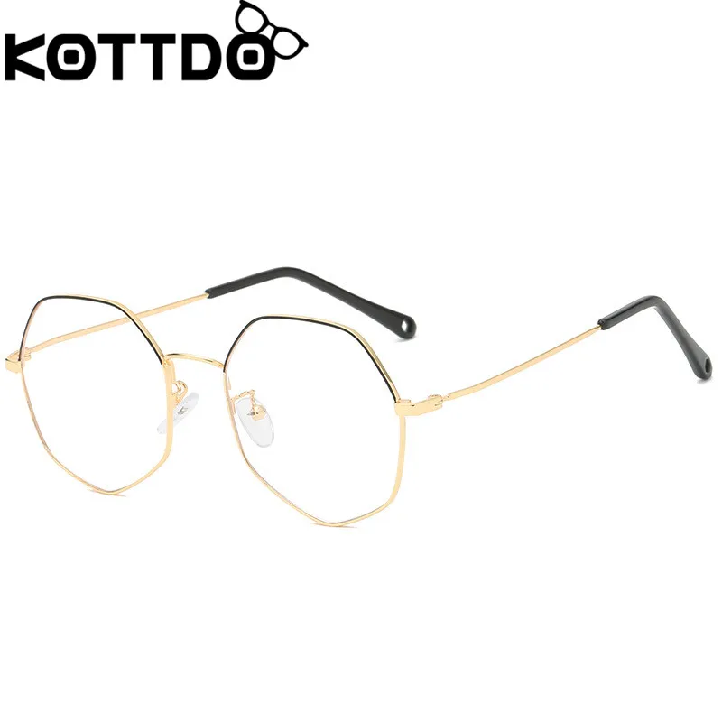 KOTTDO, Ретро стиль, полигон, оправа для очков, для женщин, классические, круглые оправы для очков, для мужчин, близорукость, оправа для очков
