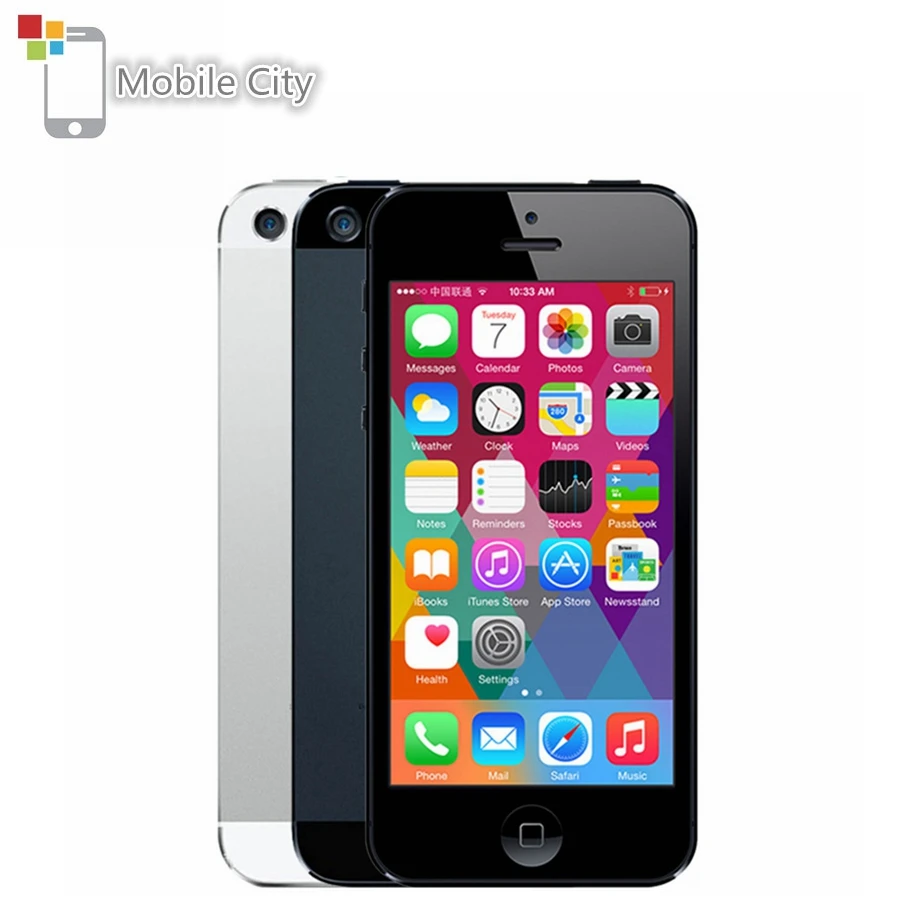  iPhone 5 Unlocked Mobile Phone 16GB/32GB/64GB ROM IOS 4.0 inch 8MP WIFI GPS 100% Factory Original A