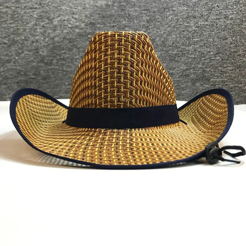 DishyKooker летняя Солнцезащитная шляпа ковбойская шляпа соломенная шляпа для мужчин Солнцезащитная шляпа