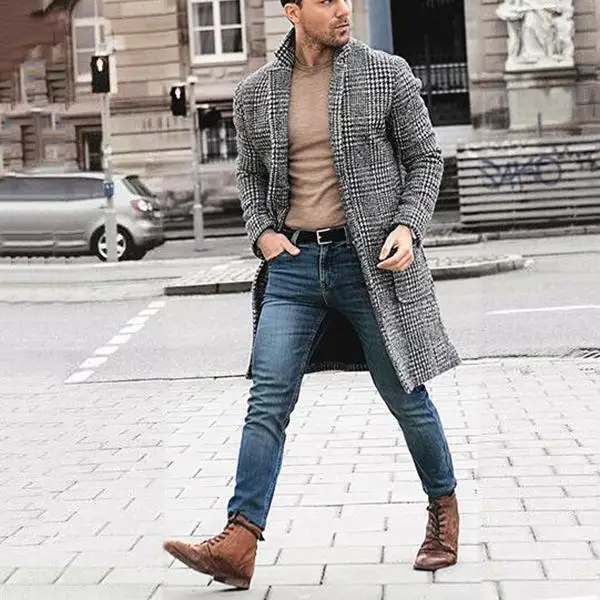 Fashion streetwear men long coats Men's Winter Warm Overcoat Wool Coat Trench Tops Outwear Peacoat Long Jacket Fashion streetwear men long coats Men's Winter Warm Overcoat Wool Coat Trench Tops Outwear Peacoat Long Jacket