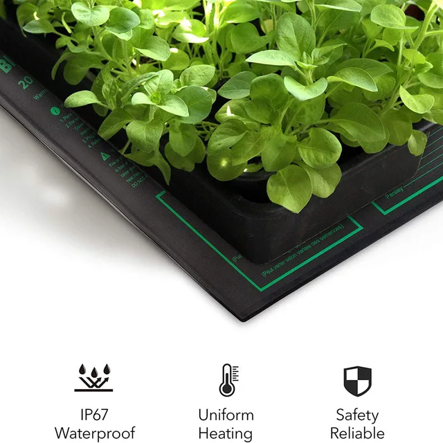 Vízálló Fűtőpad Növényi Fűtő Szőnyeg Csemete Hőszőnyeg Kerti Vetőmag Csírázás Terjedése Klón Indító Pad 50X50 - Image 3