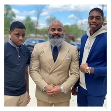 Смокинги для папы и свадьбы, двубортный мужской костюм, мужские костюмы с отворотом, мужские костюмы в деловом стиле(пиджак+ брюки+ галстук