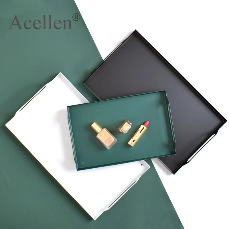 Скандинавский прямоугольный металлический поднос для хранения Настольный