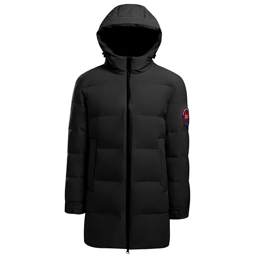 91Black Мужской пуховик jordano, толстый, с капюшоном, 90%, серый, гусиный пух, куртка, машинная стирка, много карманов, Одноцветный, Doudoune Homme 01079657 - Цвет: 91Black