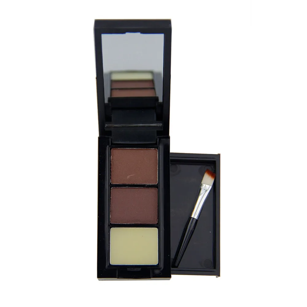 

3 Colors Eye Shadow Eye Brow Makeup Eyebrow Powder Eyebrow Wax Palette Brush Makeup Maquiagem Pallete