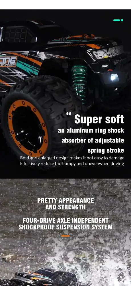 HBX 16889 1/16 2,4G 4WD 45км/ч бесщеточный ру автомобиль с светодиодный светильник Электрический внедорожный грузовик RTR модель VS 9125
