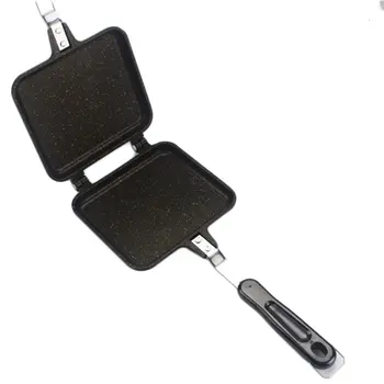 

Household Sandwich Mold Double-Sided Barbecue Dish Bread Toast Baking Dish Waffle Egg No Stain Double-Sided Frying Pan