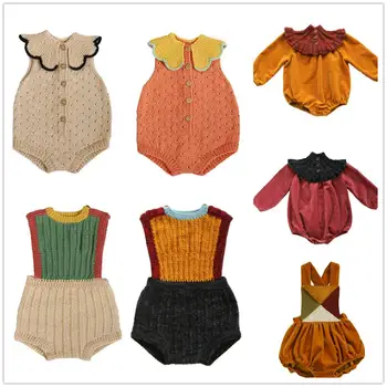 

Pre-sale 2020 Autumn and Winter New 2 Handmade Sweater Sweater Baby One-piece Retro Jumpsuit