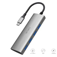 WIWU usb-хаб 4 Порты адаптер multi USB для MacBook Pro Air Mouse USB разветвитель Тип C концентратор для samsung быстрой зарядки ноутбука usb-хаб 3,0