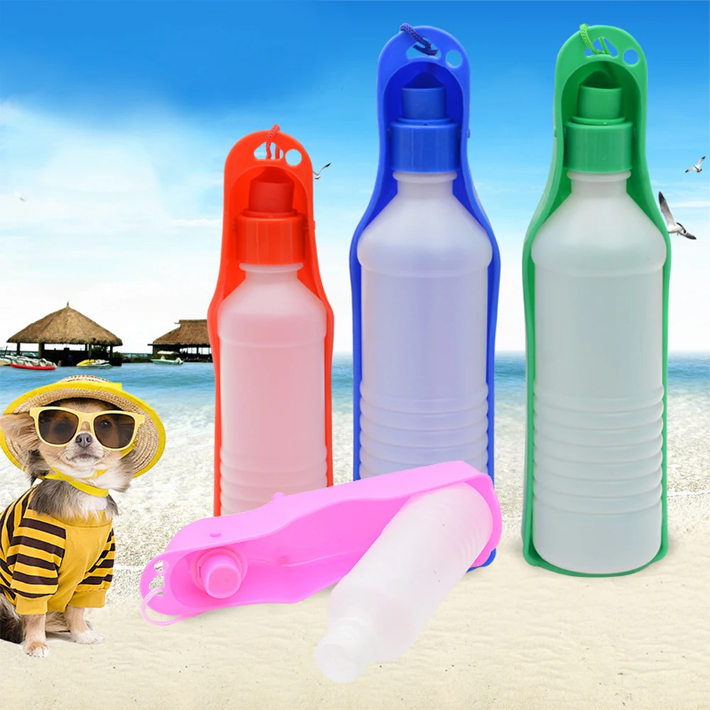 

1/2/5PCS Pet Dog Water Bottle 250ml Foldable Portable Drinking Bottle Travelling Outdoor Drinking Feeder Bowl