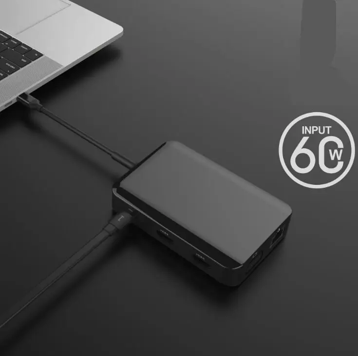 Высокое качество 9 в 1 адаптер тип-c к HDMI RJ45 USB3.0 TF Аудио Plug and Play PD Многофункциональный узловой центр адаптер для ПК