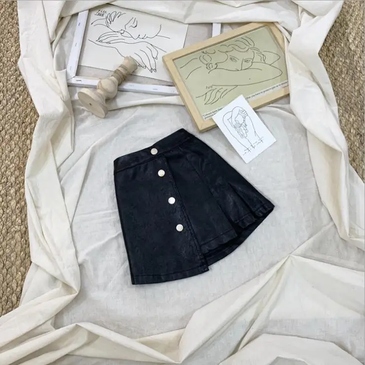 new wholesale girls leather skirt autumn fashion girls skirt 2-7t C185