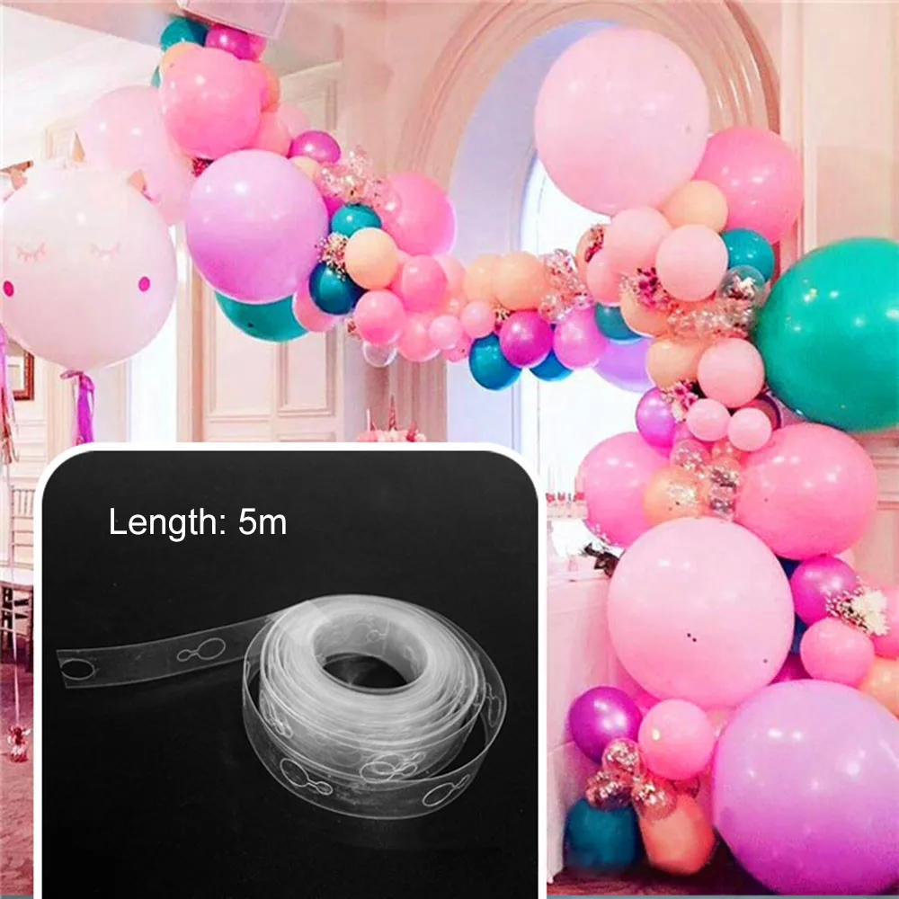 thumbnail image 1 of Accesorios para globos, cinta de cadena para globos de 5 m, transparente, con dos agujeros, tira de conexión en forma de arco, suministros para fiestas, soporte para globos para fiestas de bodas, n.º, 1 of 4
