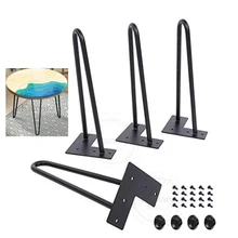 U образные ножки стула DIY ножка для дивана, черный цвет сплошной металлического железа мебельная ножка шкафа средства ухода за кожей стоп ", 8/10/14/18/22/28 дюймов, 40 см