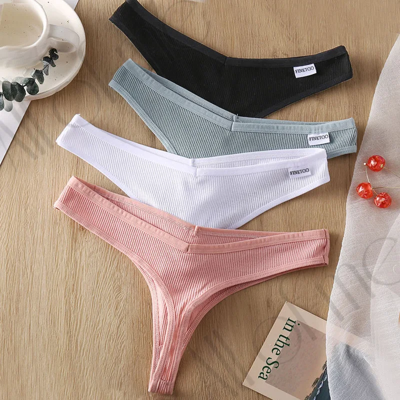 3PCS/Set Women's Panties G-string Thong Cotton Underwear Sexy Panties Female Underpants 6 Solid Color Pantys Intimates Lingerie 5