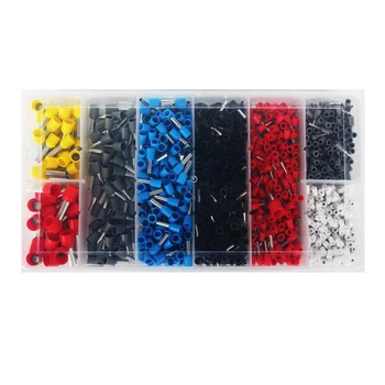 

1200PCS Wire Ferrules, Insulated Crimp Pin Terminal Kit for Electrical Projects, AWG 24-7, 8 Sizes,Ferrule Crimping Kit