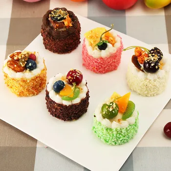 

6Pieces Fake Cake Cupcake Simulation Artificial Food Cake Sprinkle Kitchen Toy Decoration Display Props