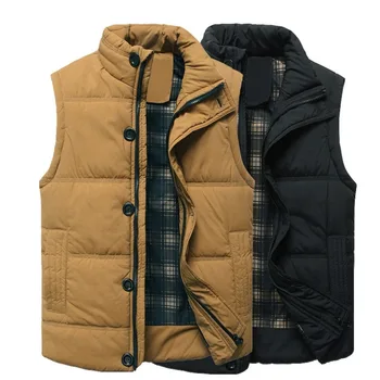 

Winter Mens Jacket Vest Sleeveless Coat Slim Fit Warm Stand Collar Waistcoat