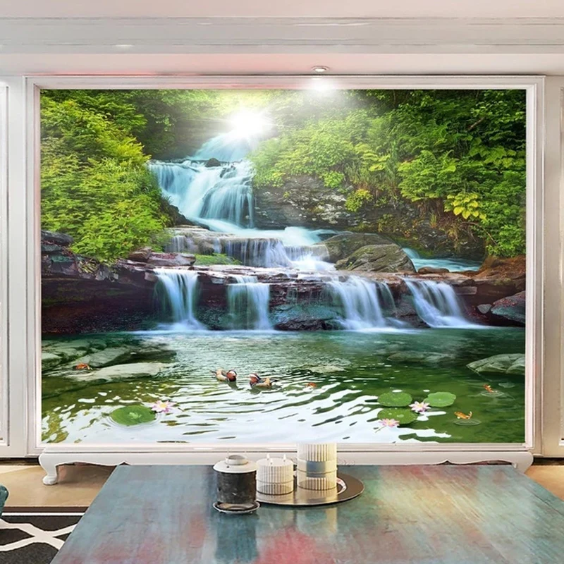 Водопад природа пейзаж 3D фото обои для спальни гостиной диван ТВ фон папье Peint на заказ плакат настенная роспись