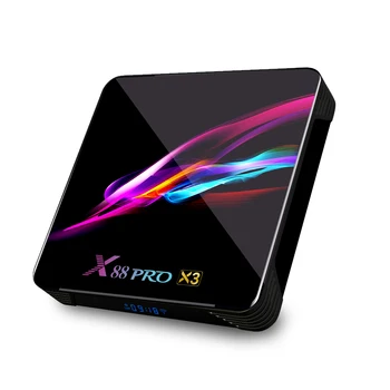 

X88 PRO x3 amlogic s905x3 quad core A55 ANDROID 9.0 USB 3.0 BT DUAL WIFI 8K 4gb ram 128gb rom smart google android tv box