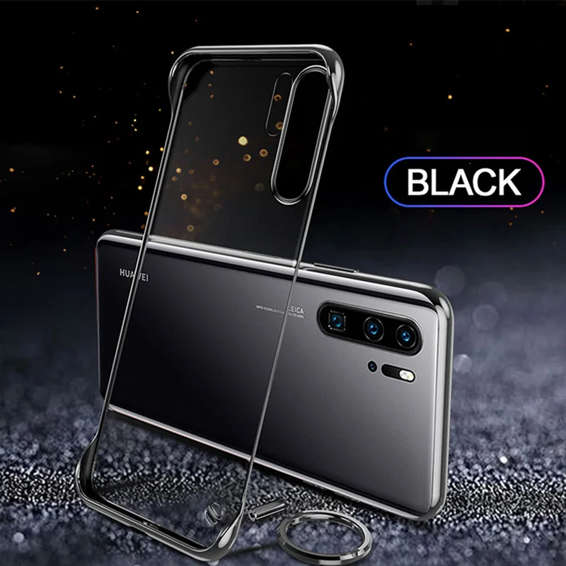 Для huawei P30 P20 Pro mate 20 Pro Honor 20 Pro 9X mate 20 Pro прозрачный Бескаркасный чехол с кольцом против падения Nova 5 5i Твердый Чехол - Цвет: Черный