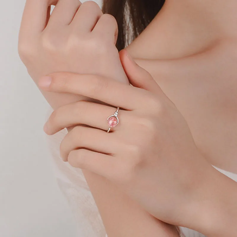 MEETSOFT Открытое кольцо с серебряным покрытием для женщин простое регулируемое