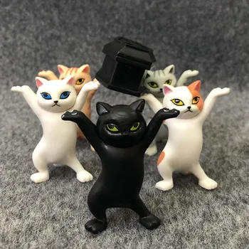 

5 Cats Carrying Coffins Funeral Dancing Team Children Hand-made Toy Ghana Black Men Funny Anime Toys Dolls Carrying Coffin Model