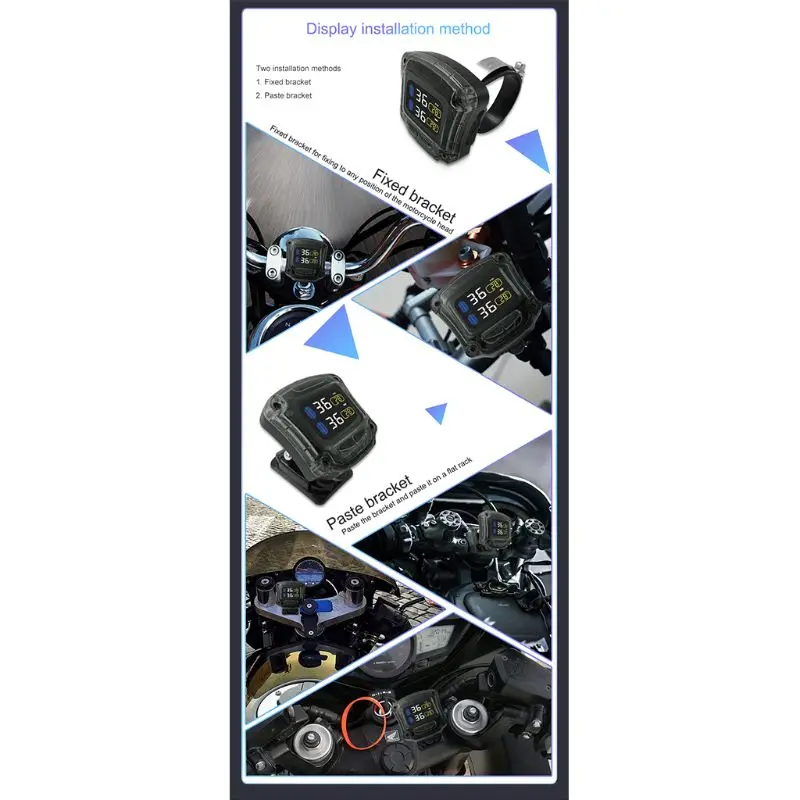 M3-B беспроводной мотоцикл TPMS в режиме реального времени шин давление мониторинга системы универсальный 2 внешних внутренних датчики ЖК-дисплей