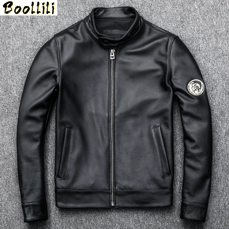

Boollili Genuine Cow Leather Jacket Men Clothes 2020 Autumn New Real Leather Motorcycle Jackets Short Coat Jaqueta De Couro
