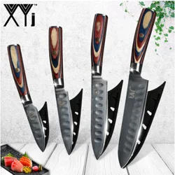 XYj набор кухонных ножей из 6 предметов, японский нож Santoku, нож, нож для повара, ножи для резки овощей, режущие инструменты