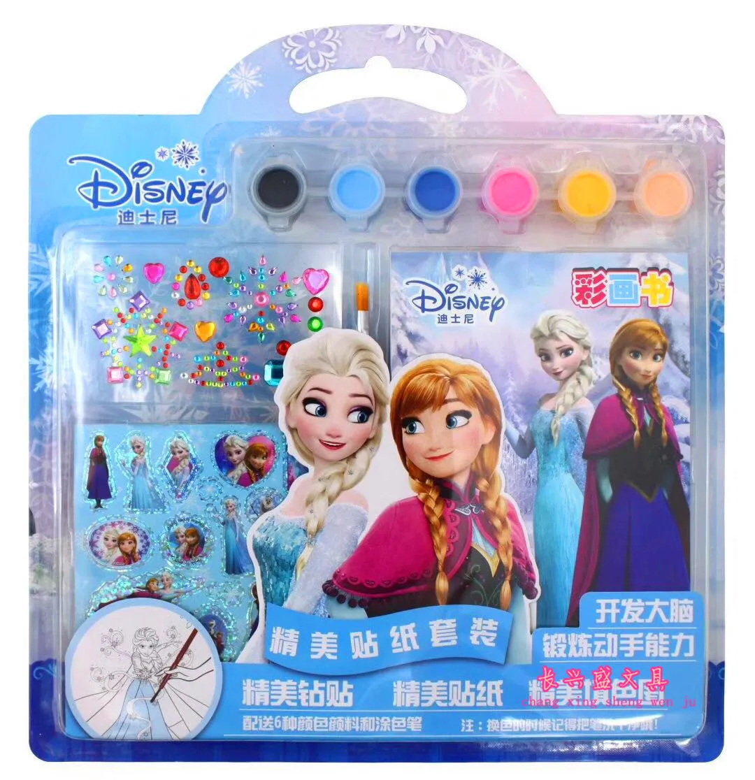 

Korean-style Color Painting Pigment Graffiti Suit Diamond Sticker Snow Cartoon Colorful Sticker Color Painting Combination Kitty