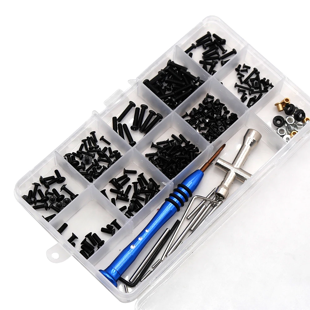 

RCTOYFUN M2 M2.5 M3 Screw Fastener Kit Cross Sleeve Hex Wrench Swing Arm Pin Screws for WLtoys 144001 1/14 RC Car Spare Parts