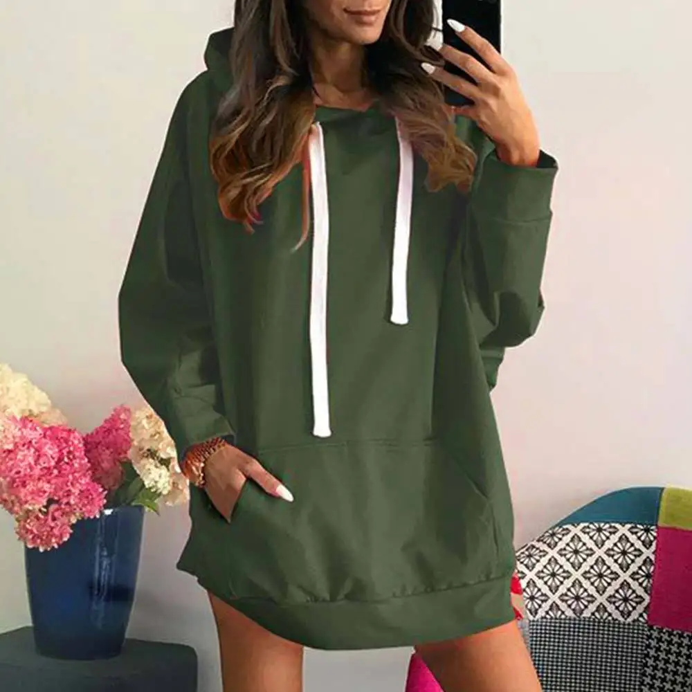 Jocoo Jolee, женские корейские свободные толстовки, осенние с длинным рукавом, однотонные, стиль Харадзюку, толстовки, повседневные, размера плюс, пуловеры, женские топы
