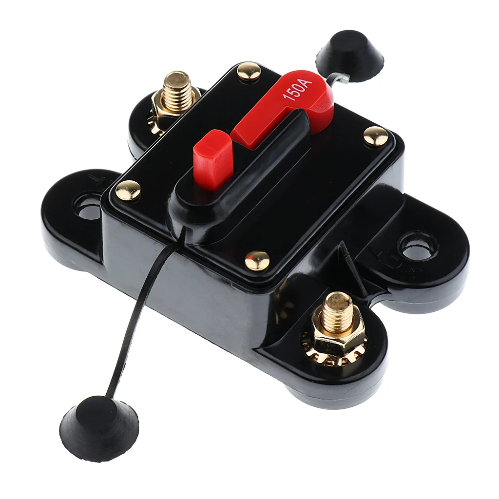 DC 12V 24V Car Audio Inline Circuit Breaker Fuse Manual Reset Switch 150AMP