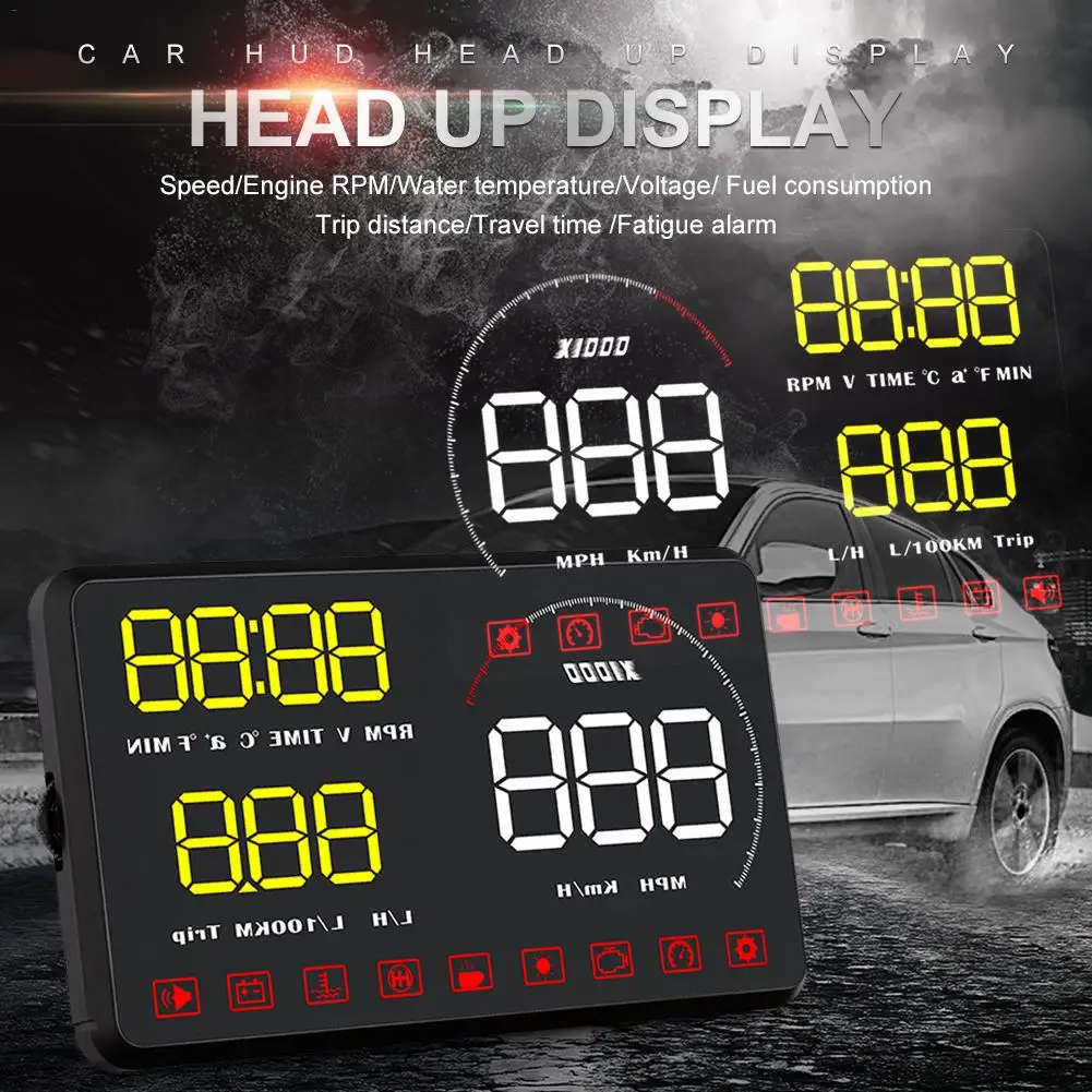 5,5 дюймовый универсальный автомобильный HUD светодиодный дисплей с цифровым gps спидометром, тест на ускорение, тест на торможение, превышение скорости, сигнализация TFT lcd obd