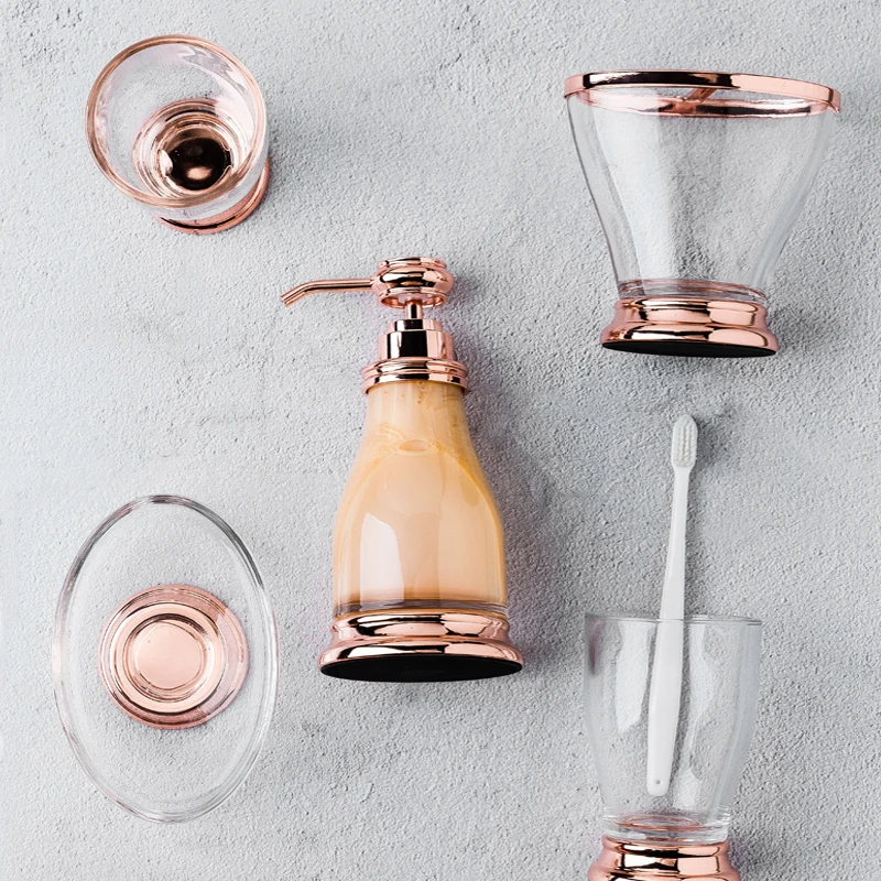Rose Gold Bathroom Accessories Set Ikorii