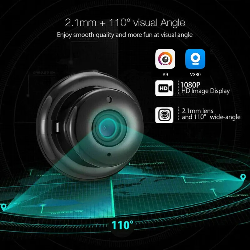 EU/US/UK/AU Plug Mini Wifi Camera 1080P HD IP 360 Degree Smart Home IR Night Vision 2-Way Audio Indoor WIFI Stand | Электроника