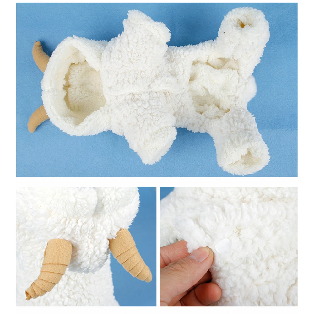 

Soft Warm Dog Pet Clothes Apparel Hoodie Coral Fleece Small Dogs Puppy Coat Four Legs Design Lovely Sheep Cosplay Costumes