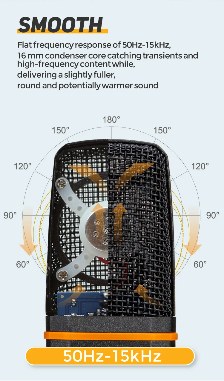 My Mic BM100UX реверберации конденсаторный микрофон Запись студийный игровой компьютер USB микрофон с регулируемой подставкой