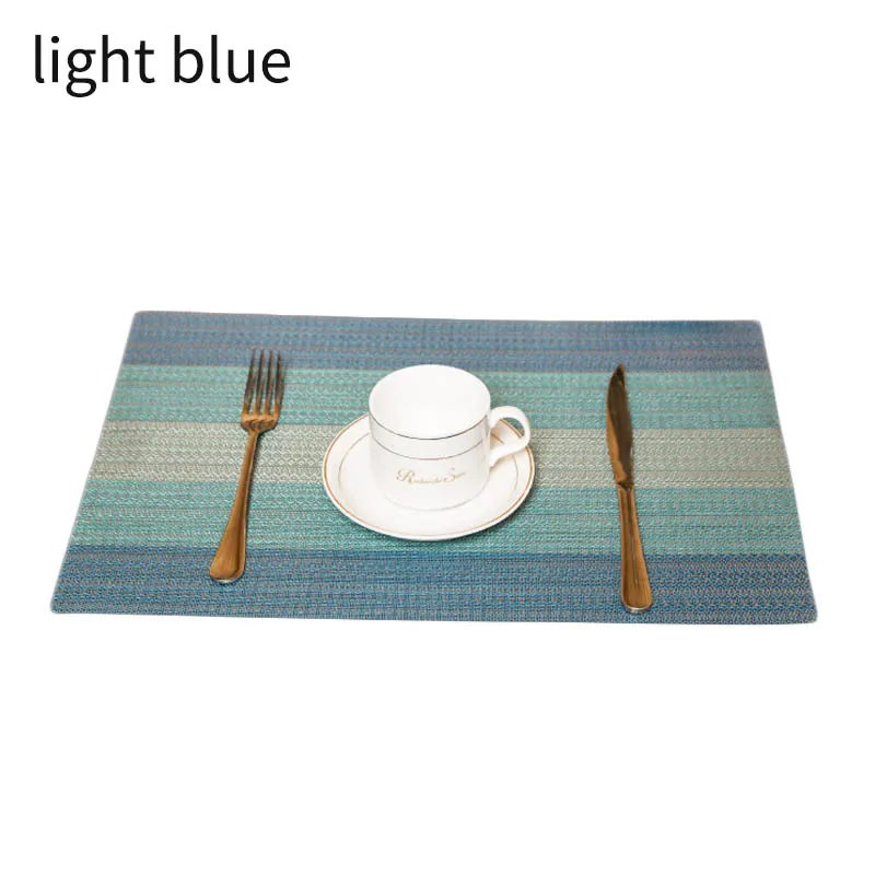 light blue Обеденный стол коврик чаши подставки Западный противень для еды 45*30 см кухонные принадлежности Европейский стиль легкая чистка ПВХ - Color: light blue