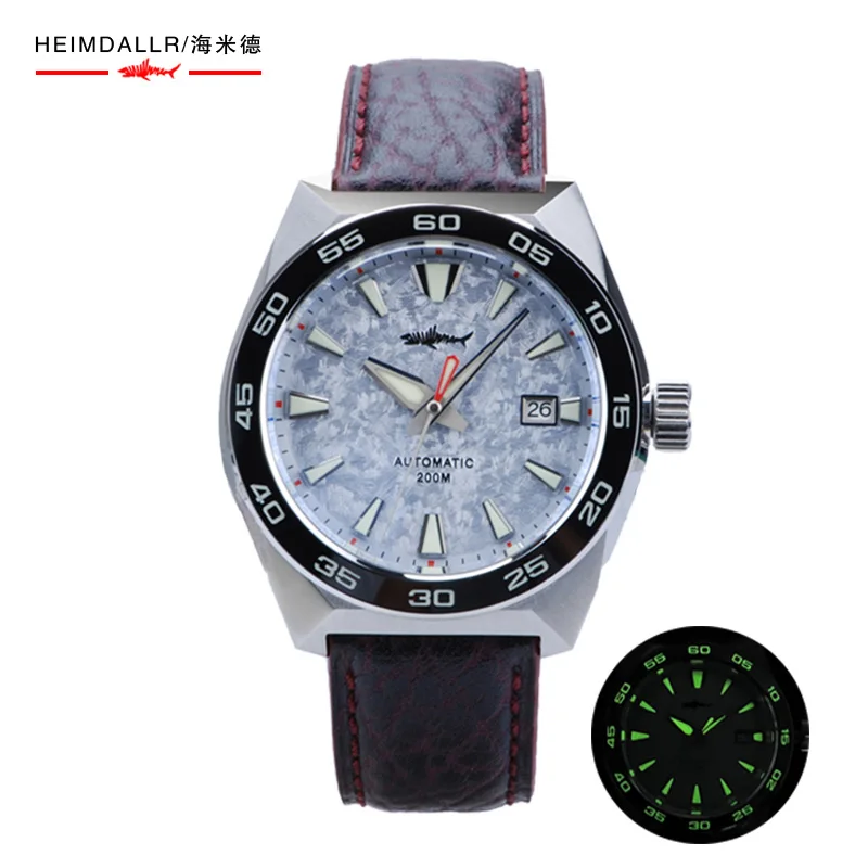 

Heimdallr Mechanical Watch 45.5mm Frost Blue Dial Full Luminous Ceramic Bezel Sapphire NH35 Automatic Movement 20Bar Waterproof