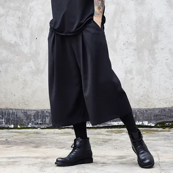 

Men Clothes Streetwear Hip Hop Punk Wide Leg Casual Pants Skirt Male Women Loose Gothic Harem Trousers Japan Style Kimono Pants
