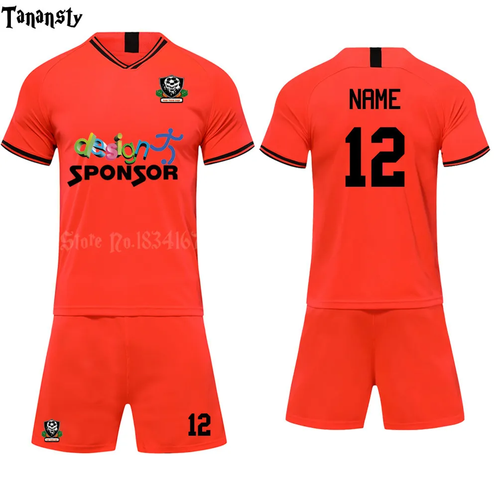 Soccer Training Suit Men Customize Youth Soccer Jersey Blank Sport Kit Blank Uniform Print Professional Clothing Short Sleeve