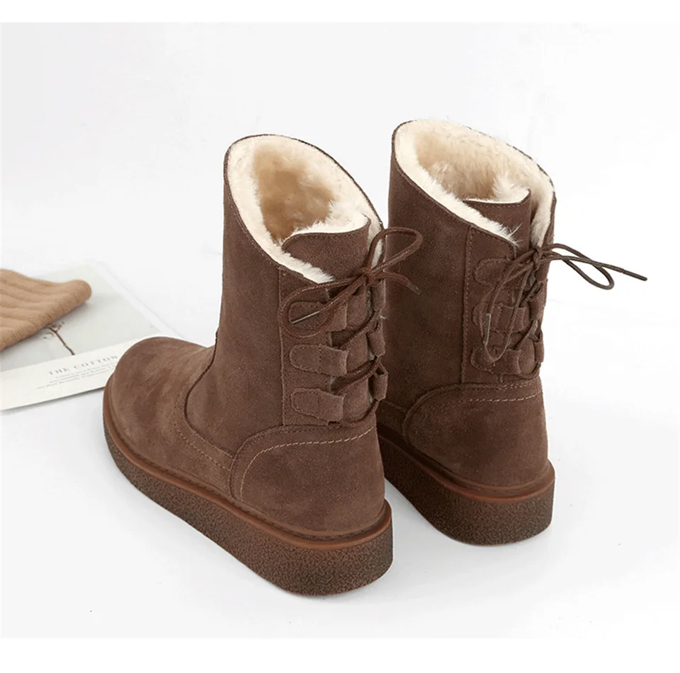 Malemonkey/Size35-40 зимние теплые модные женские ботинки на шнуровке с круглым носком зимние ботинки
